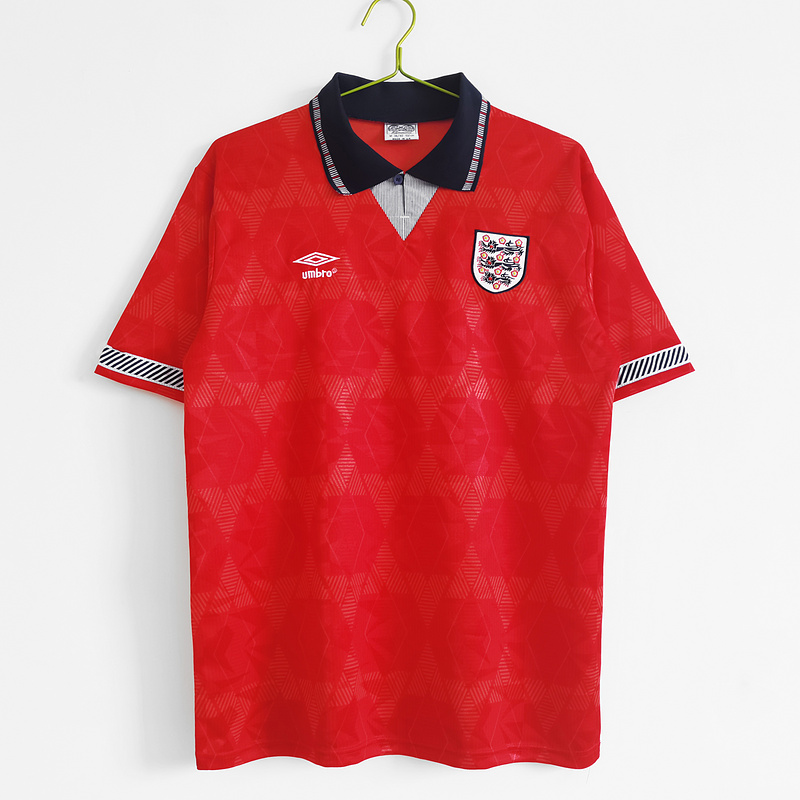 AAA Quality England 1990 World Cup Away Red Soccer Jersey